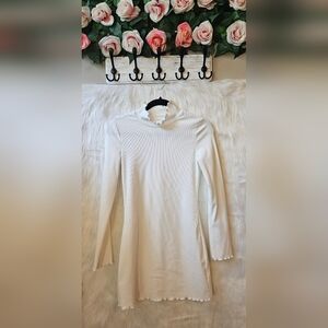 SHEIN Ribbed 90's Long Sleeve Sweater Dress